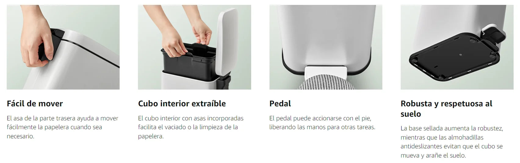SONGMICS Cubo de Baño, Cubo Basura Pequeño de 5 L con Tapa, Cubo de Inodoro con Pedal, Delgada para Espacios Pequeños, Acero, Cierre Suave, Negro/Blanco/Plata