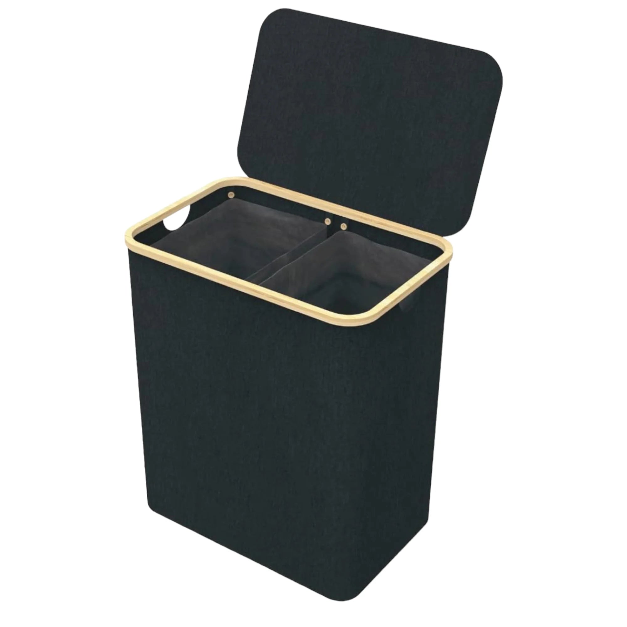 Cesto de Ropa Sucia de Bambú con Tapa y Asas: 72L o 100 L, 2 Clasificaciones, Plegable, Bolsa Interior Lavable a Máquina - Solución Elegante y Práctica para la Lavandería en tu Dormitorio ,Cubo Ropa Sucia. (CUBO002 1999