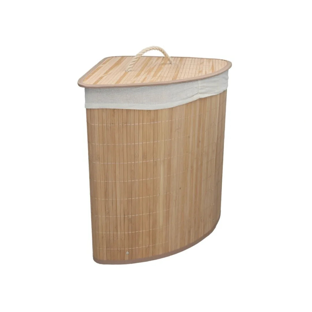 Gissed-Cesta de Ropa Sucia de Bambú para Esquina - 50L - Elegancia y Espacio