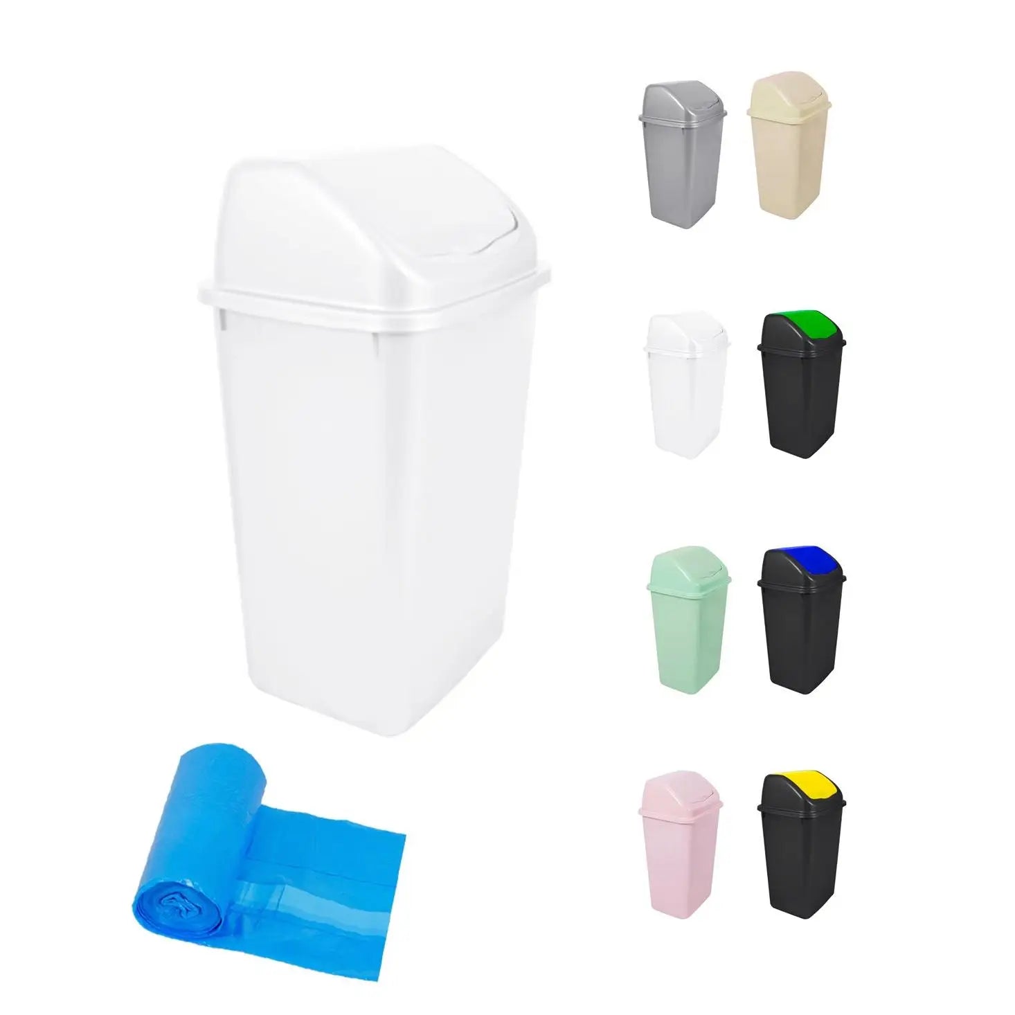 JARDIN202 - Cubo de Basura con Tapadera Basculante - 30/50 Litros - Ideal para Hogar y Oficina