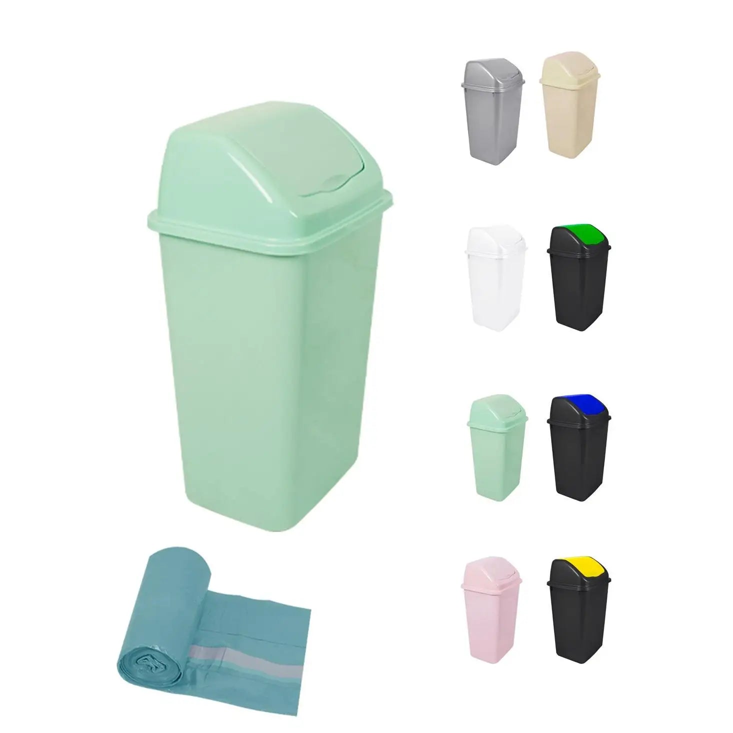 JARDIN202 - Cubo de Basura con Tapadera Basculante - 30/50 Litros - Ideal para Hogar y Oficina