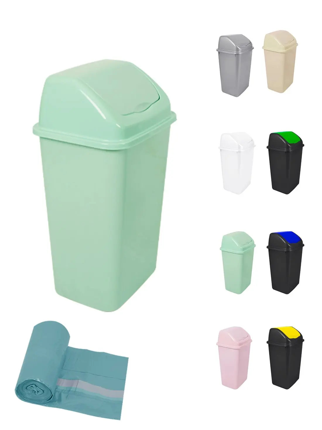 JARDIN202 - Cubo de Basura con Tapadera Basculante - 30/50 Litros - Ideal para Hogar y Oficina