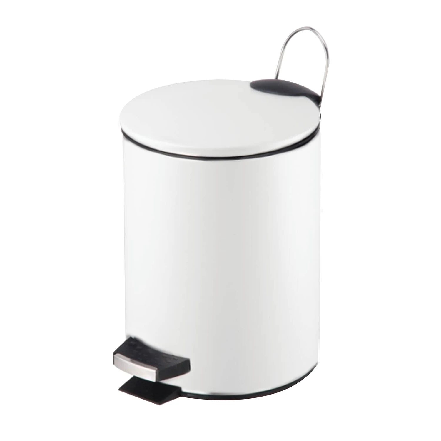 GREATOYAR Papelera Metal, Cubo de Basura con Pedal, Cubo de Basura de Acero Inocidable, Cubo de Basura con Reposapiés Antideslizante para Cocina, Baño, Oficina, 3 / 5 Litro