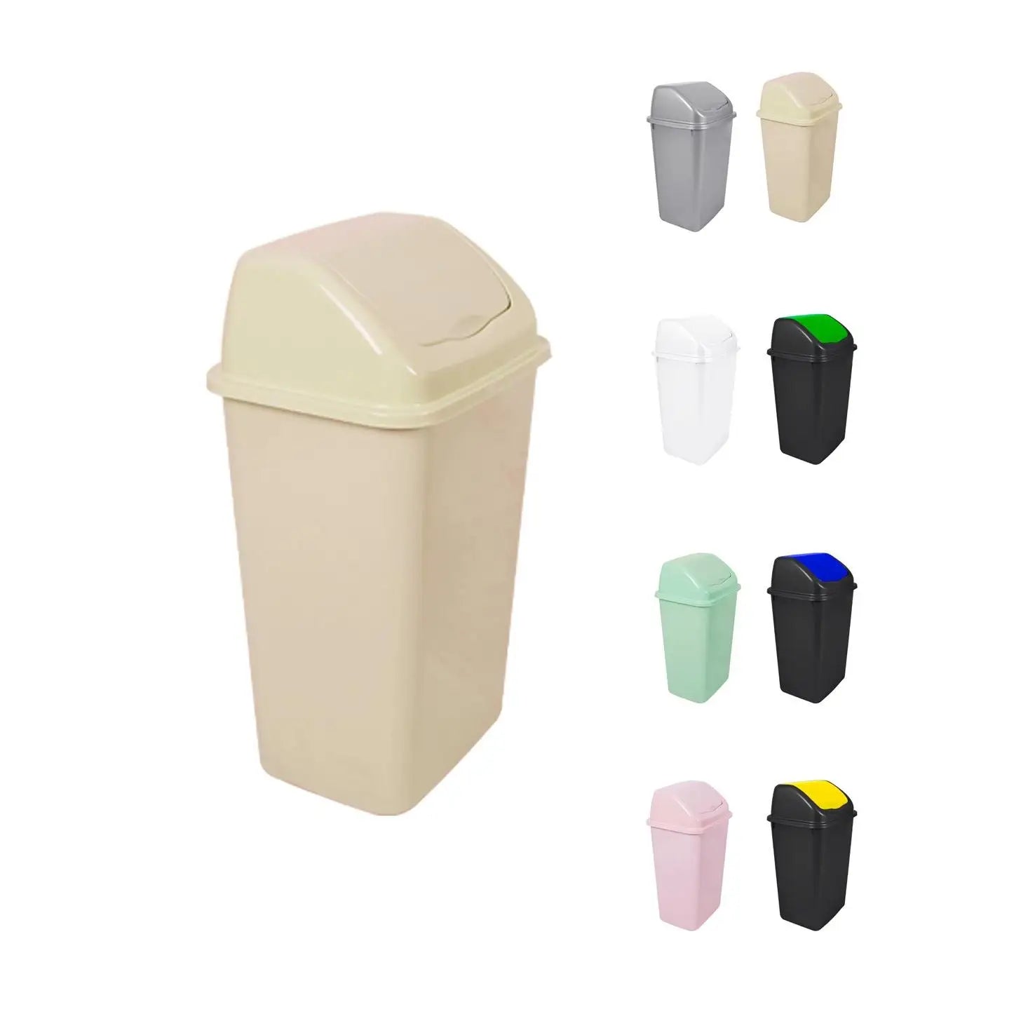 JARDIN202 - Cubo de Basura con Tapadera Basculante - 30/50 Litros - Ideal para Hogar y Oficina