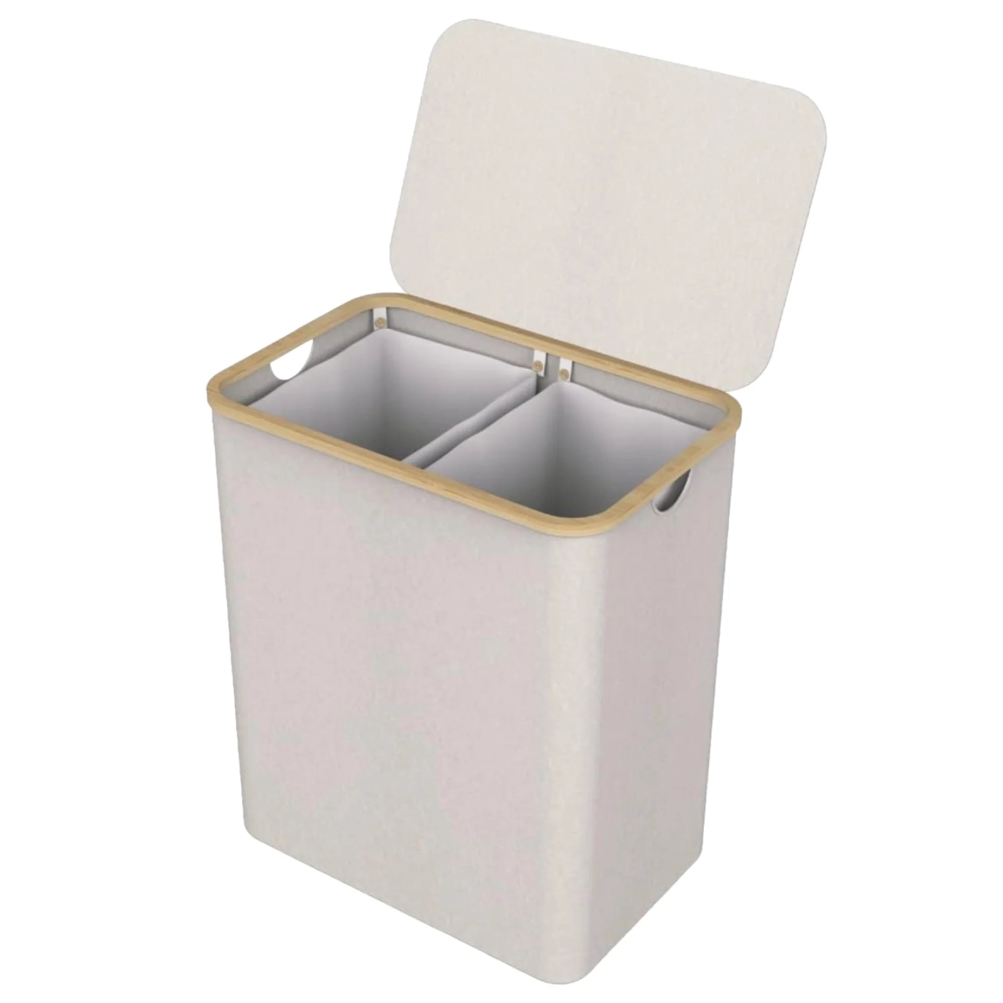 Cesto de Ropa Sucia de Bambú con Tapa y Asas: 72L o 100 L, 2 Clasificaciones, Plegable, Bolsa Interior Lavable a Máquina - Solución Elegante y Práctica para la Lavandería en tu Dormitorio ,Cubo Ropa Sucia. (CUBO002 1999