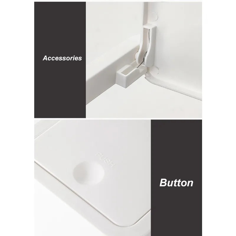DECODEKO-Basurero de baño con tapa, cubo de basura delgado de 10 litros/2.6 galones, cesta de basura pequeña con tapa desplegable para cocina, dormitorio, sala de estar, oficina