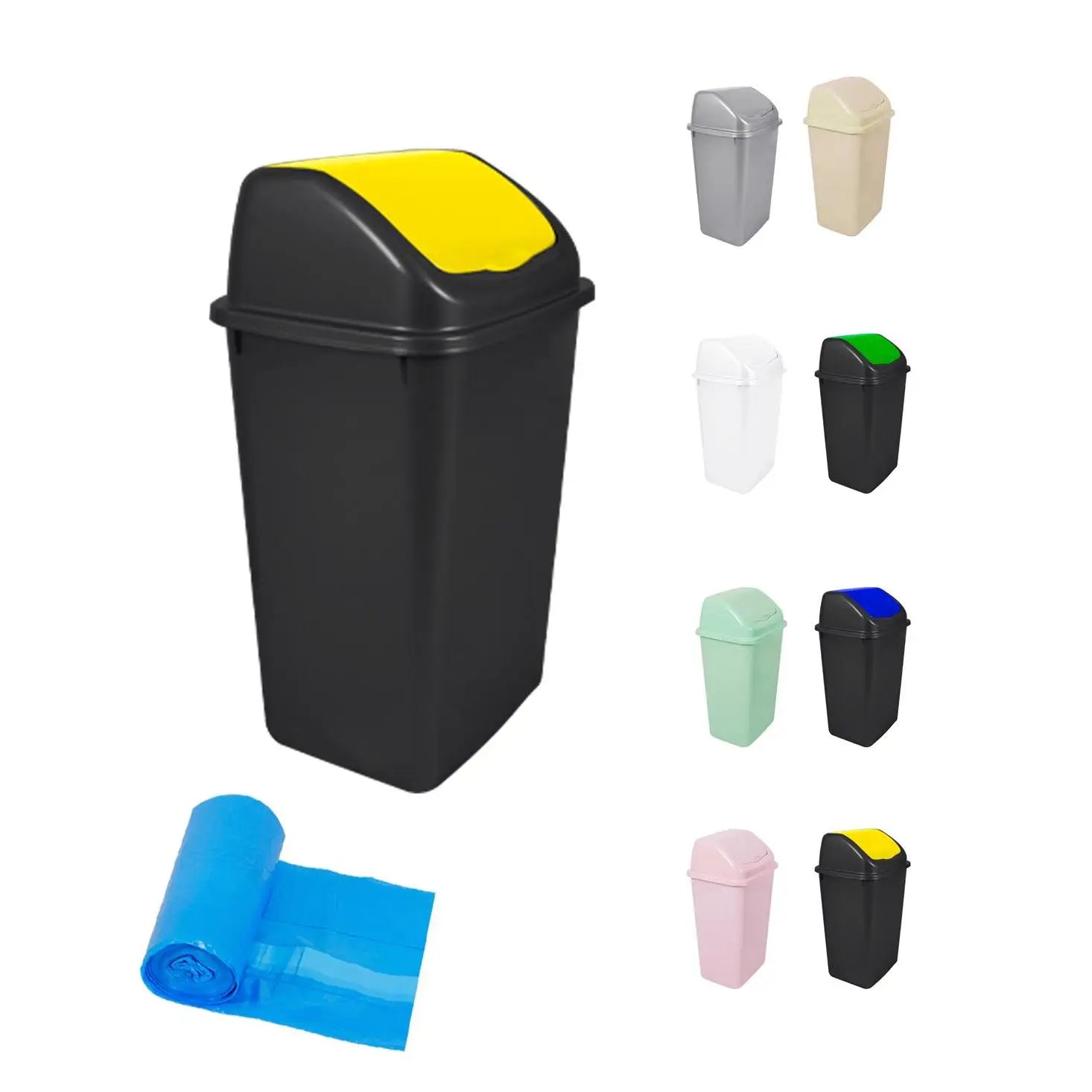 JARDIN202 - Cubo de Basura con Tapadera Basculante - 30/50 Litros - Ideal para Hogar y Oficina