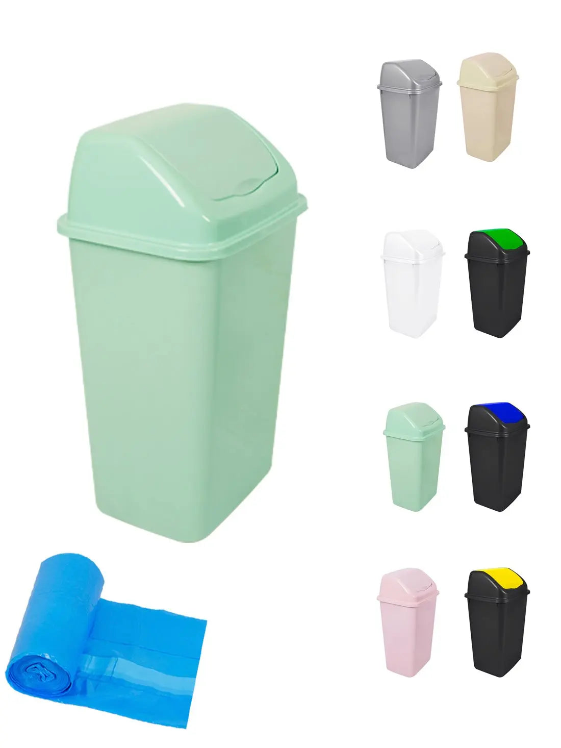 JARDIN202 - Cubo de Basura con Tapadera Basculante - 30/50 Litros - Ideal para Hogar y Oficina