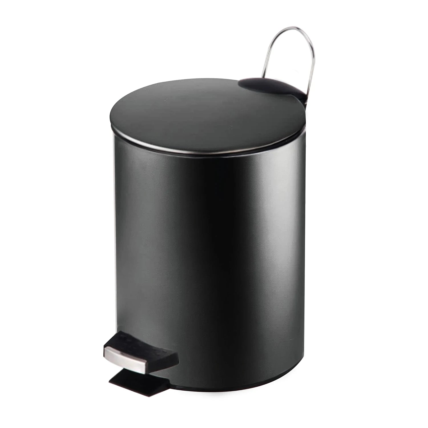 GREATOYAR Papelera Metal, Cubo de Basura con Pedal, Cubo de Basura de Acero Inocidable, Cubo de Basura con Reposapiés Antideslizante para Cocina, Baño, Oficina, 3 / 5 Litro