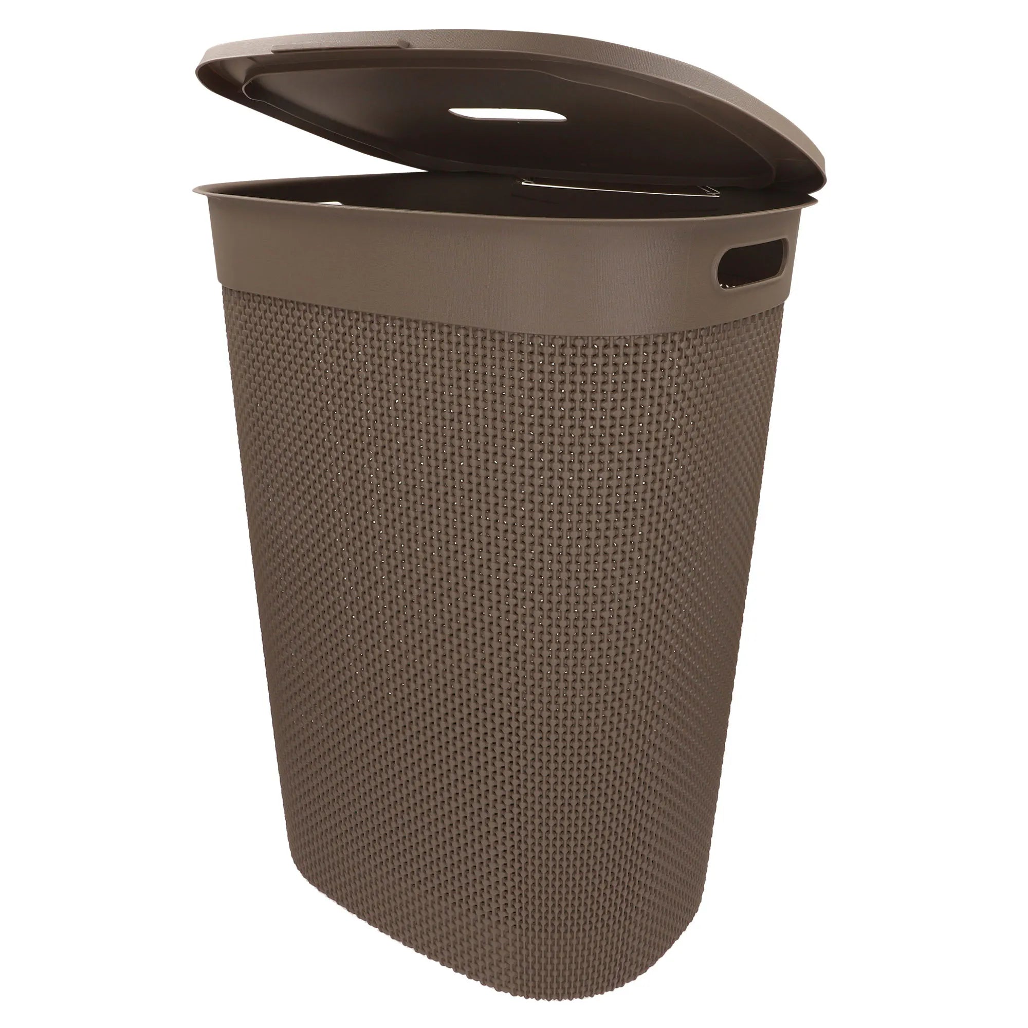 Curver - Cesto de ropa sucia multiusos, marrón, blanco o gris, asas laterales, resistente al agua y fácil de limpiar, plástico reciclado, cesta colada, diseño moderno y elegante, accesorios de hogar, limpieza y orden