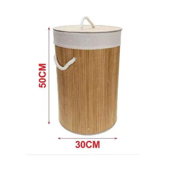 Cesto para Ropa Sucia Plegable de Bambú con Tapa Asas y Bolsa Extraíble Grande Organizador Ecológico y Resistente para Dormitorios y Lavandería