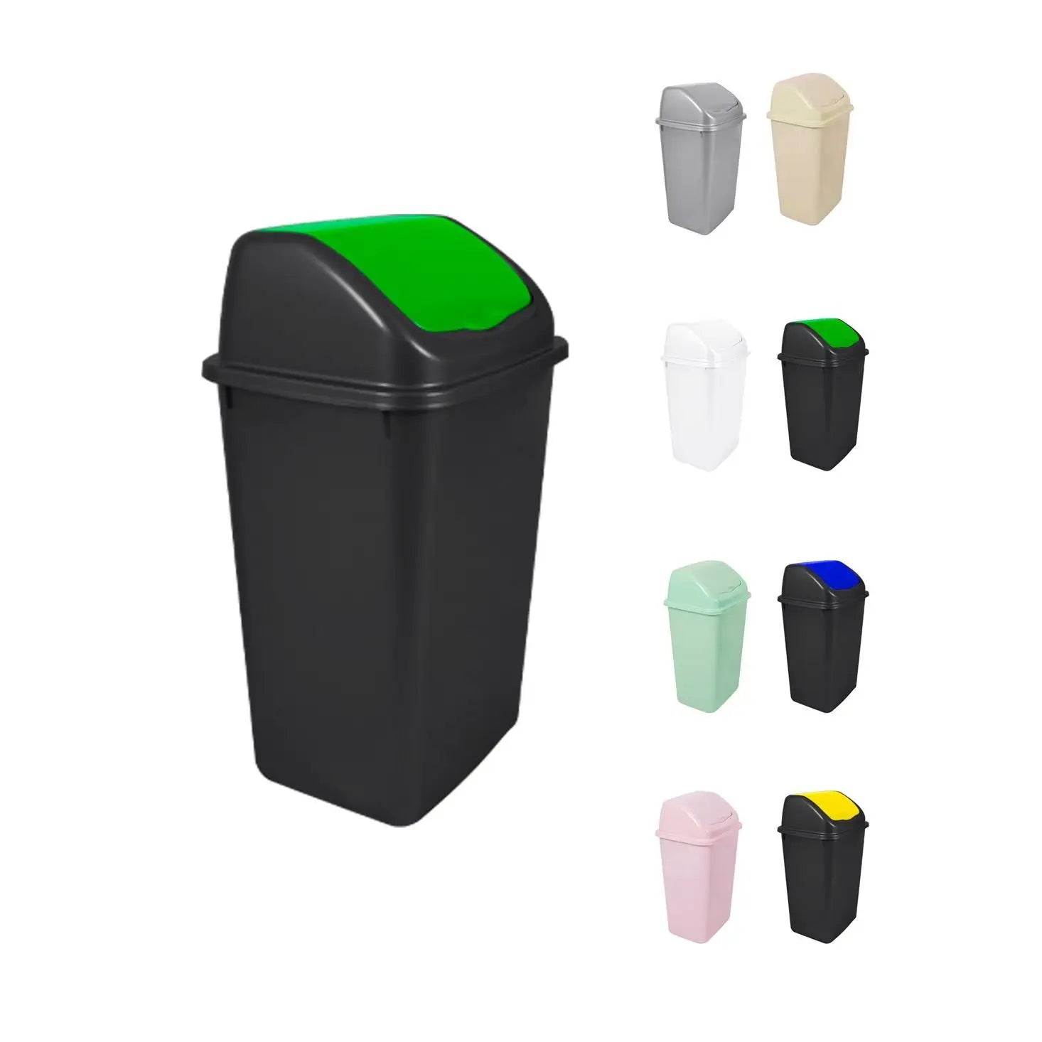 JARDIN202 - Cubo de Basura con Tapadera Basculante - 30/50 Litros - Ideal para Hogar y Oficina