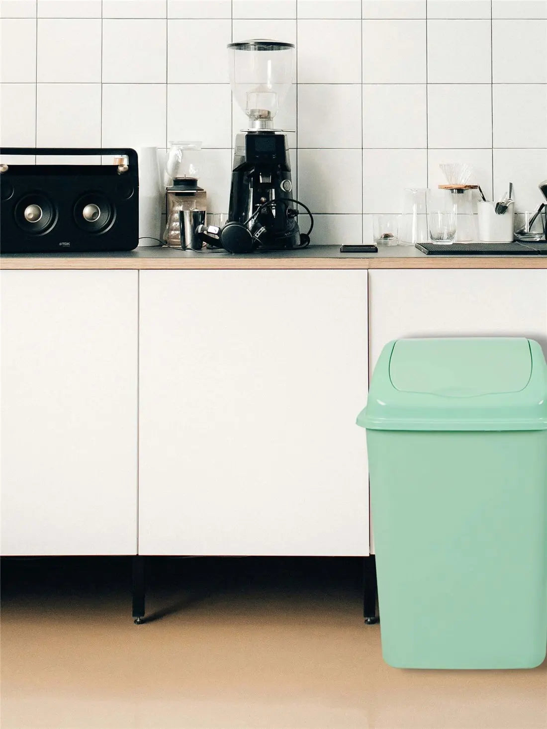 JARDIN202 - Cubo de Basura con Tapadera Basculante - 30/50 Litros - Ideal para Hogar y Oficina
