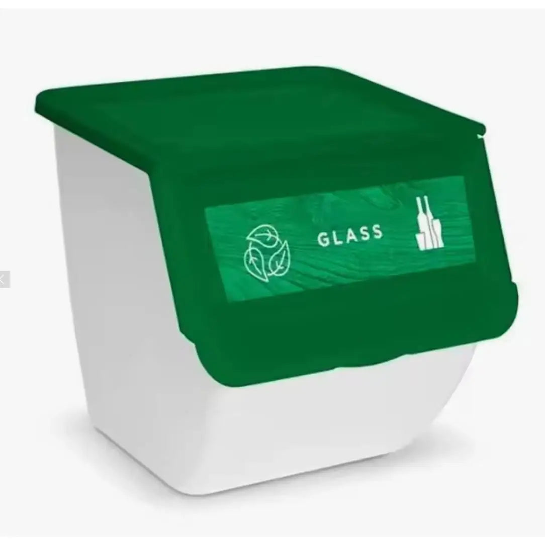 Cubo de Basura de Reciclaje - Pack 3 Cubos Apilables de Cocina con Ruedas - Capacidad 36 L - Ideal para Reciclar (Plástico - Papel - Vidrio)