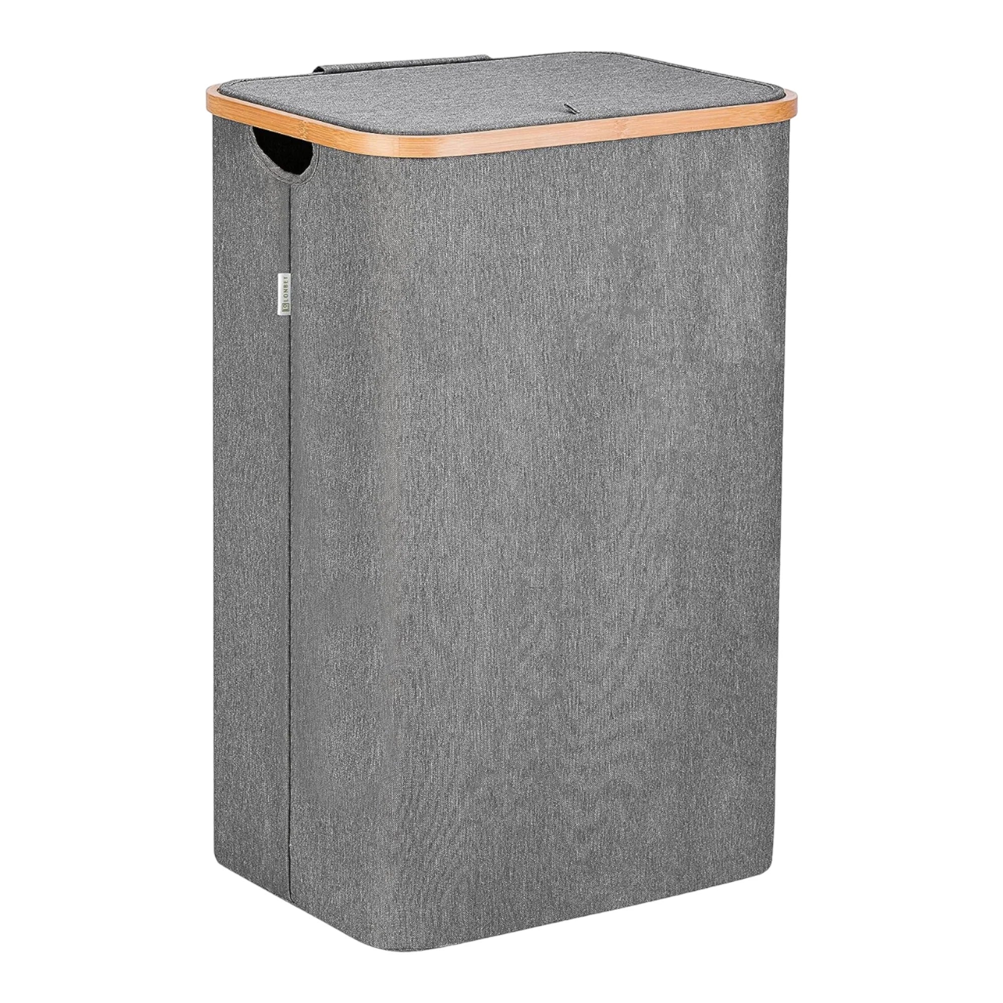 Cesto de Ropa Sucia de Bambú con Tapa y Asas: 72L o 100 L, 2 Clasificaciones, Plegable, Bolsa Interior Lavable a Máquina - Solución Elegante y Práctica para la Lavandería en tu Dormitorio ,Cubo Ropa Sucia. (CUBO002 1999