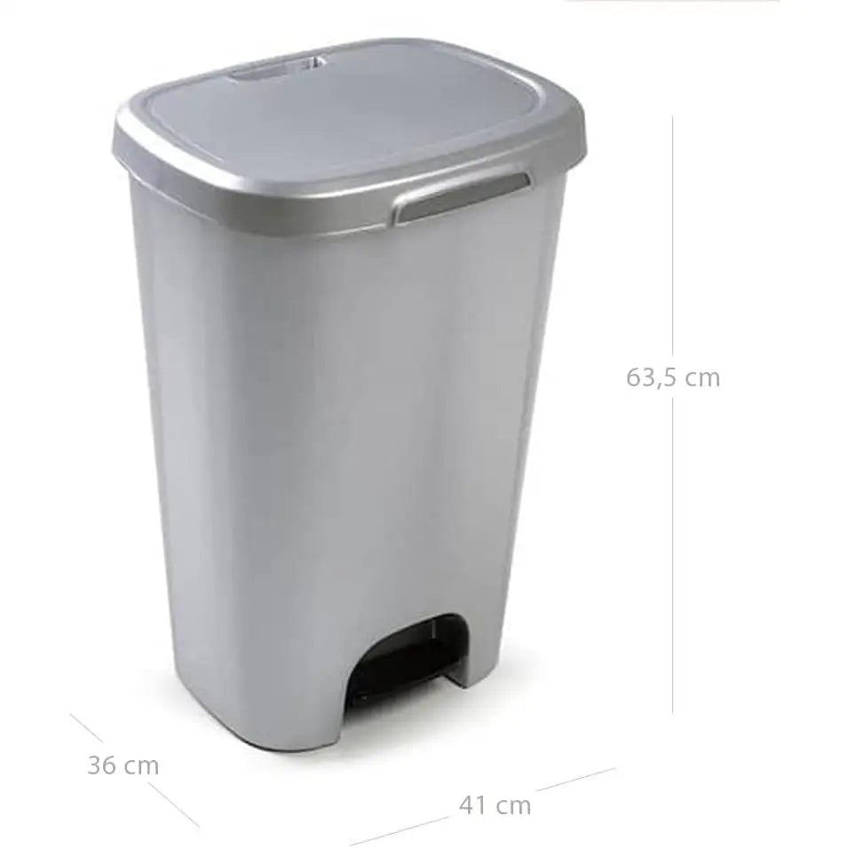 C.A - Cubo de Basura de Plástico con Apertura a Pedal - Libre de BPA - 50 Litros - 63.5cm x 41cm x 36cm