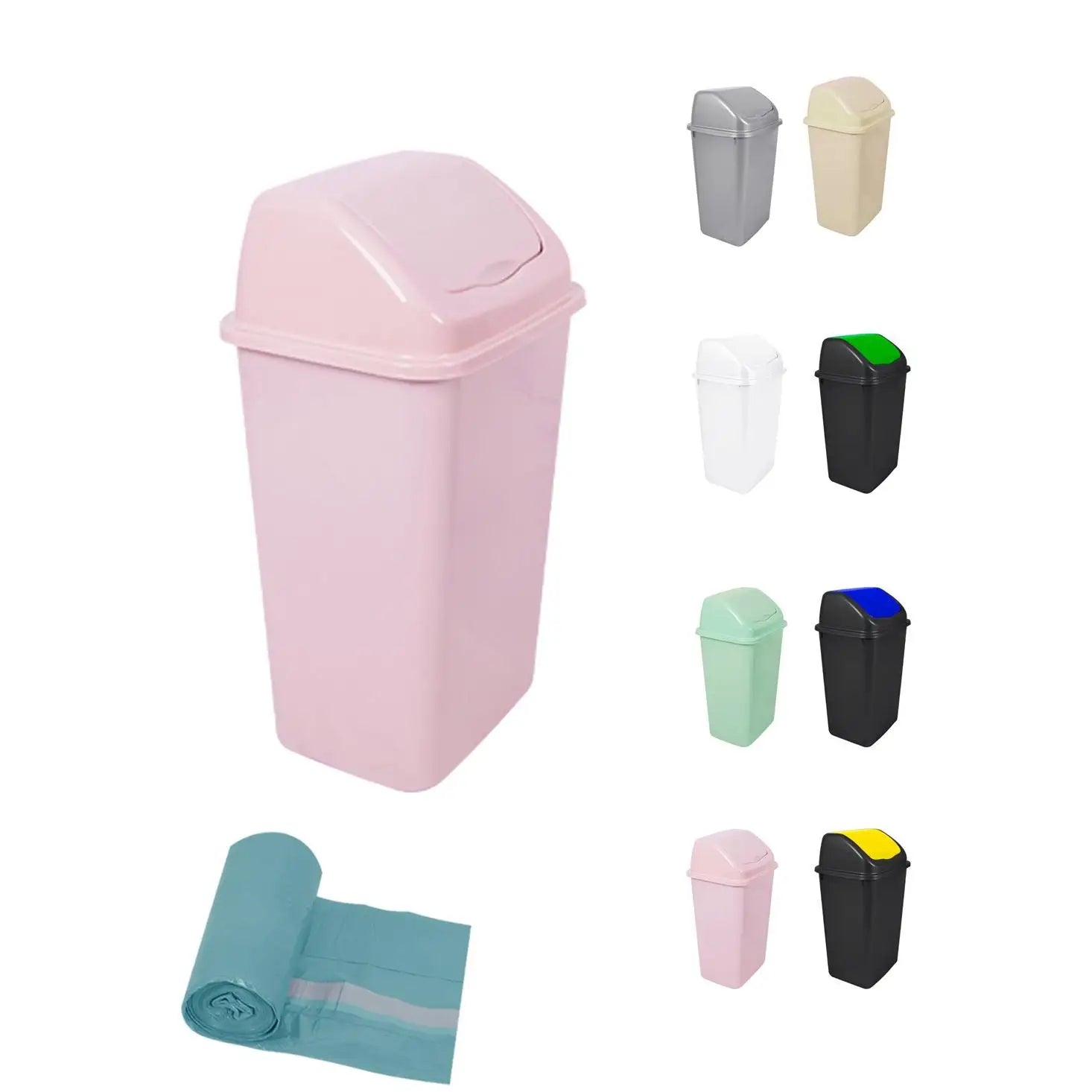 JARDIN202 - Cubo de Basura con Tapadera Basculante - 30/50 Litros - Ideal para Hogar y Oficina