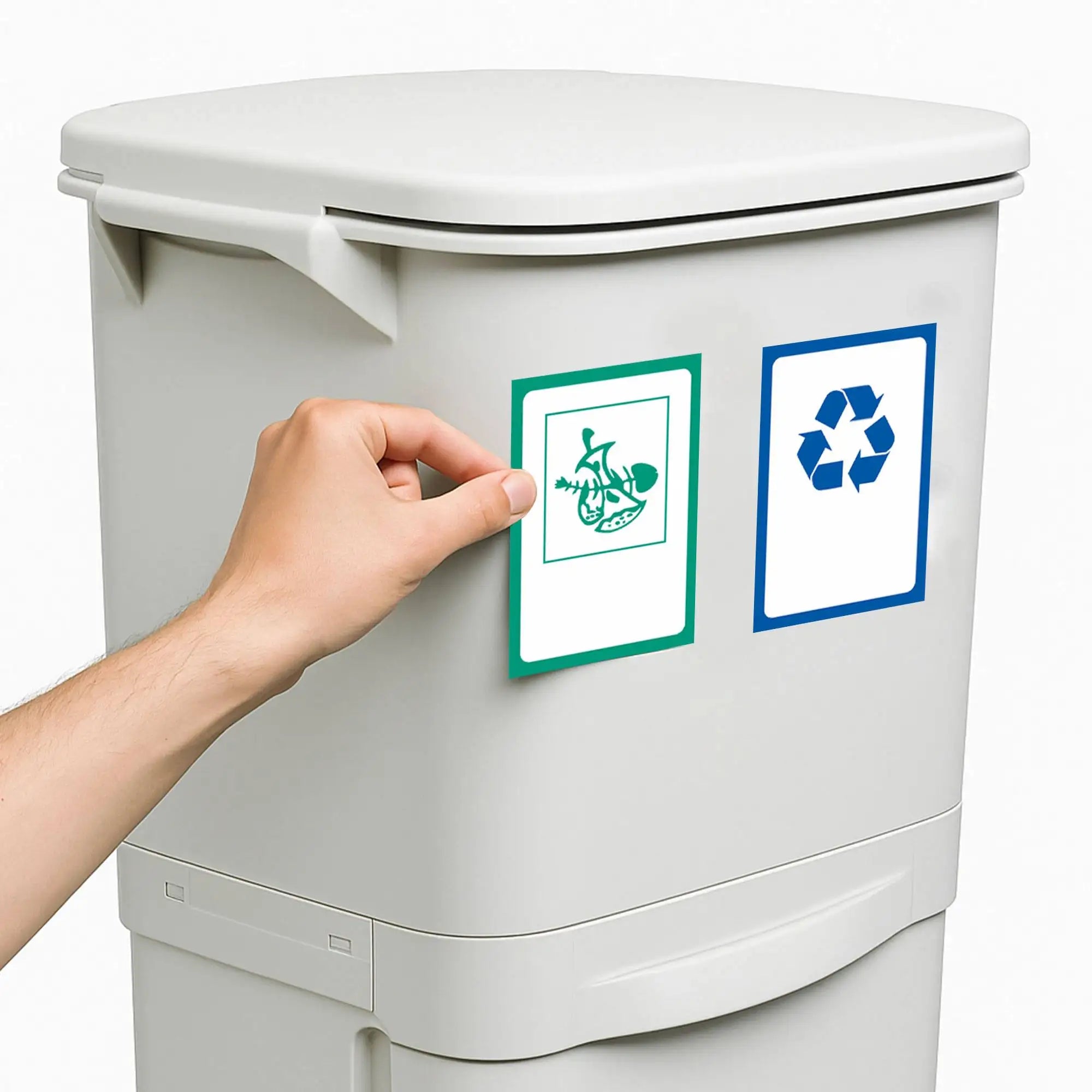 Papelera de reciclaje de clasificación selectiva con pedal, ruedas y asa de doble compartimentos de 38L (24L + 14L) o 42L (24L + 4L + 14L)
