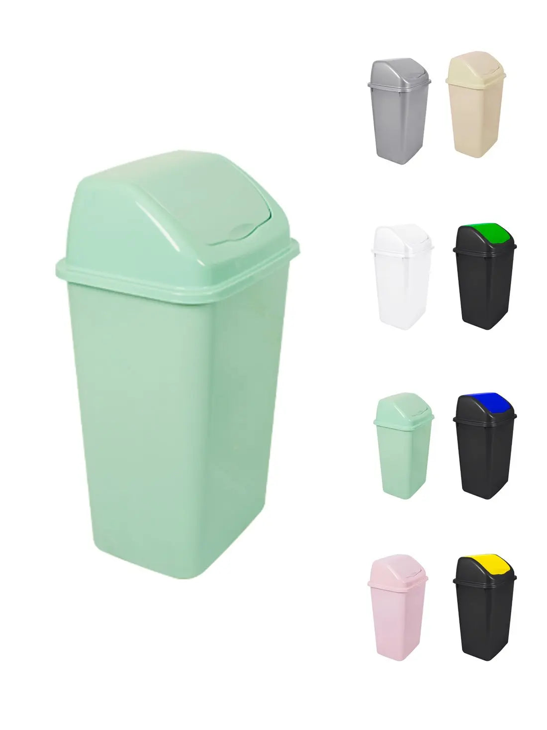JARDIN202 - Cubo de Basura con Tapadera Basculante - 30/50 Litros - Ideal para Hogar y Oficina