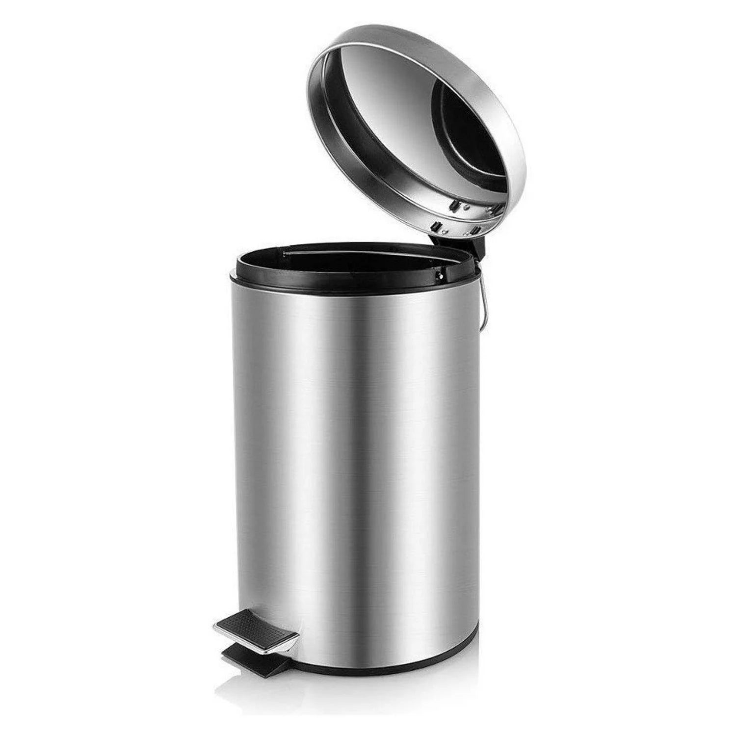 GREATOYAR Papelera Metal, Cubo de Basura con Pedal, Cubo de Basura de Acero Inocidable, Cubo de Basura con Reposapiés Antideslizante para Cocina, Baño, Oficina, 3 / 5 Litro