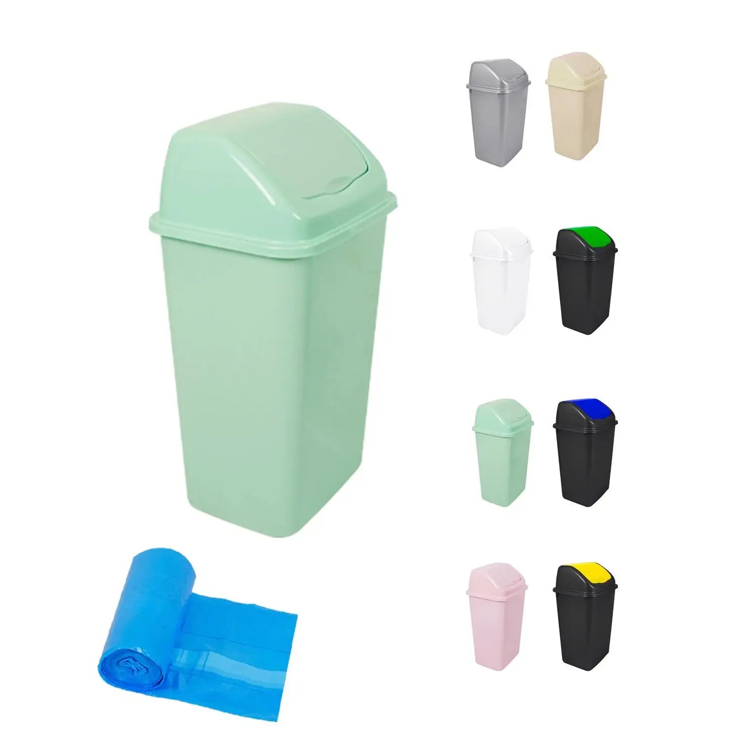 JARDIN202 - Cubo de Basura con Tapadera Basculante - 30/50 Litros - Ideal para Hogar y Oficina