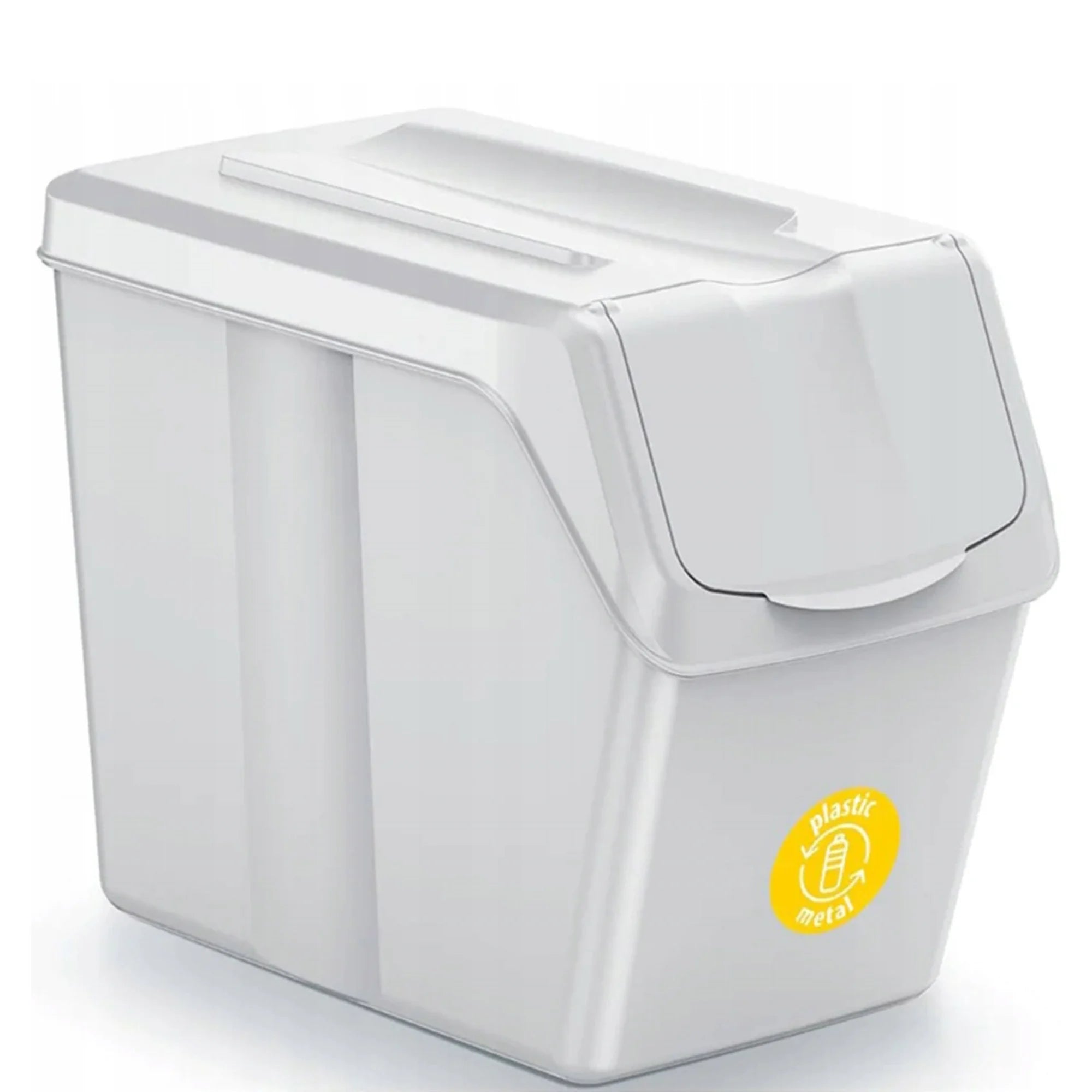 Set de 3 cubos de basura KEDEN SORTIBOX para reciclado, blanco roto, volumen 3x20L