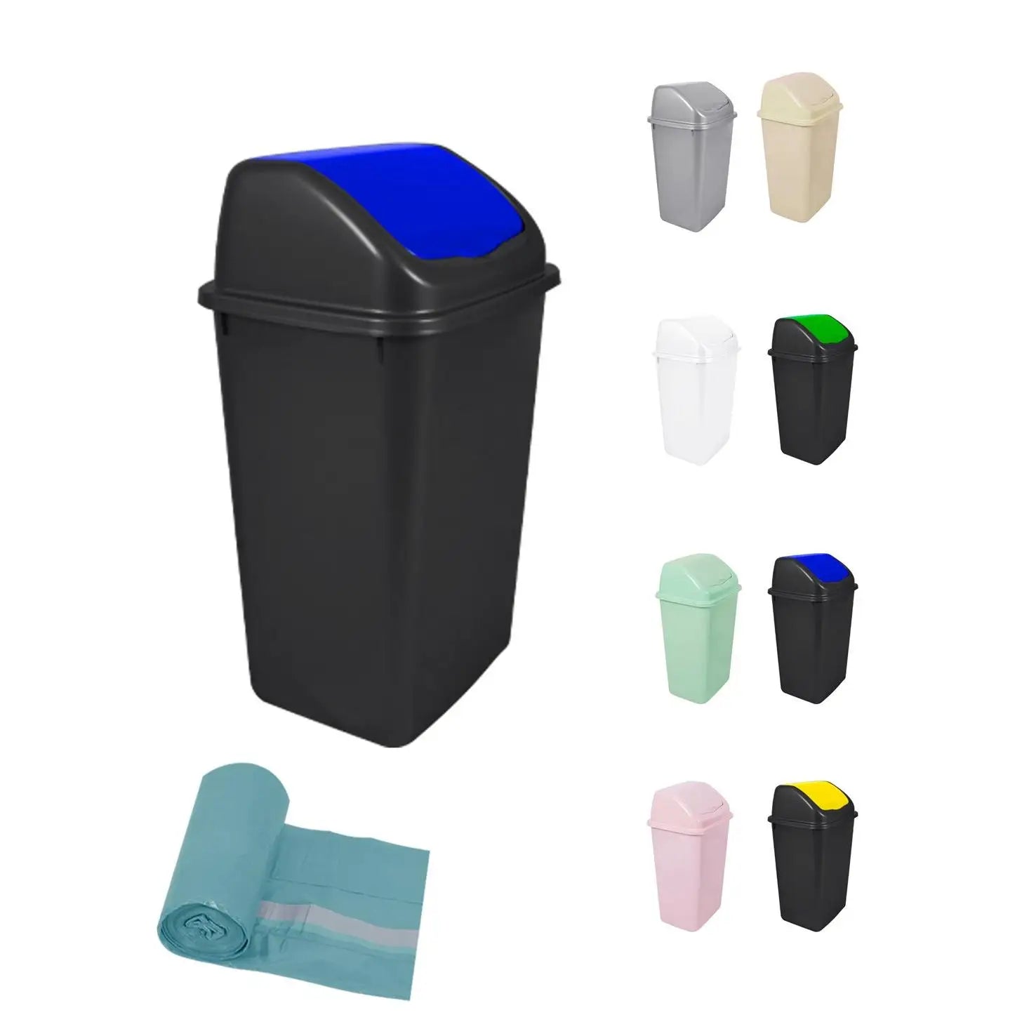 JARDIN202 - Cubo de Basura con Tapadera Basculante - 30/50 Litros - Ideal para Hogar y Oficina