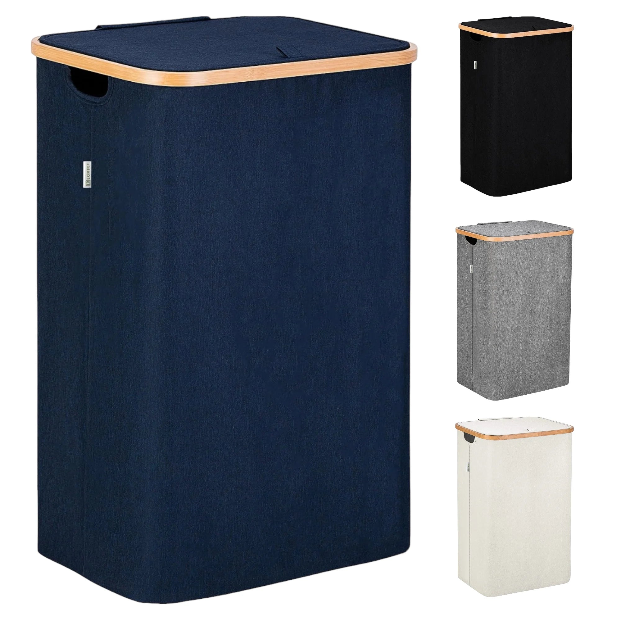Cesto de Ropa Sucia de Bambú con Tapa y Asas: 72L o 100 L, 2 Clasificaciones, Plegable, Bolsa Interior Lavable a Máquina - Solución Elegante y Práctica para la Lavandería en tu Dormitorio ,Cubo Ropa Sucia. (CUBO002 1999