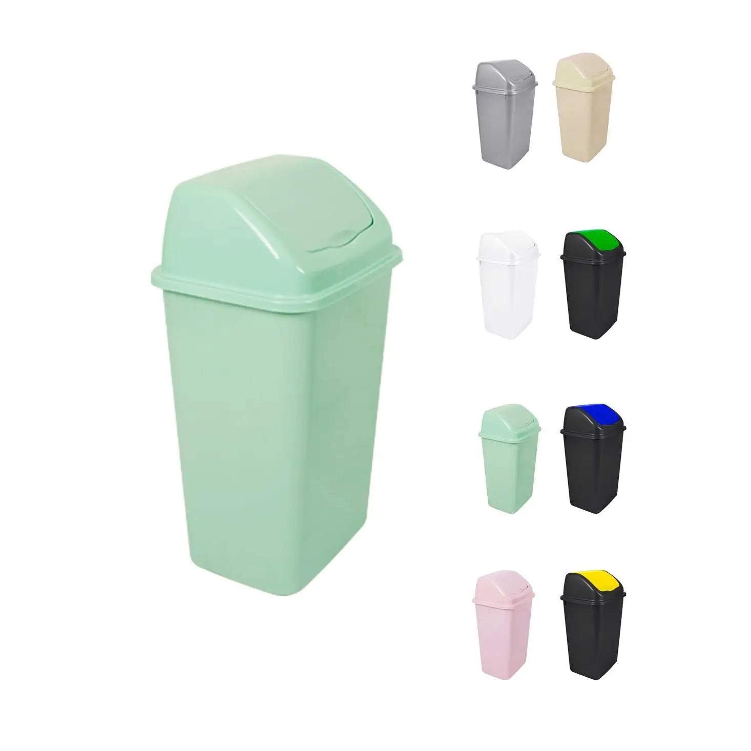 JARDIN202 - Cubo de Basura con Tapadera Basculante - 30/50 Litros - Ideal para Hogar y Oficina