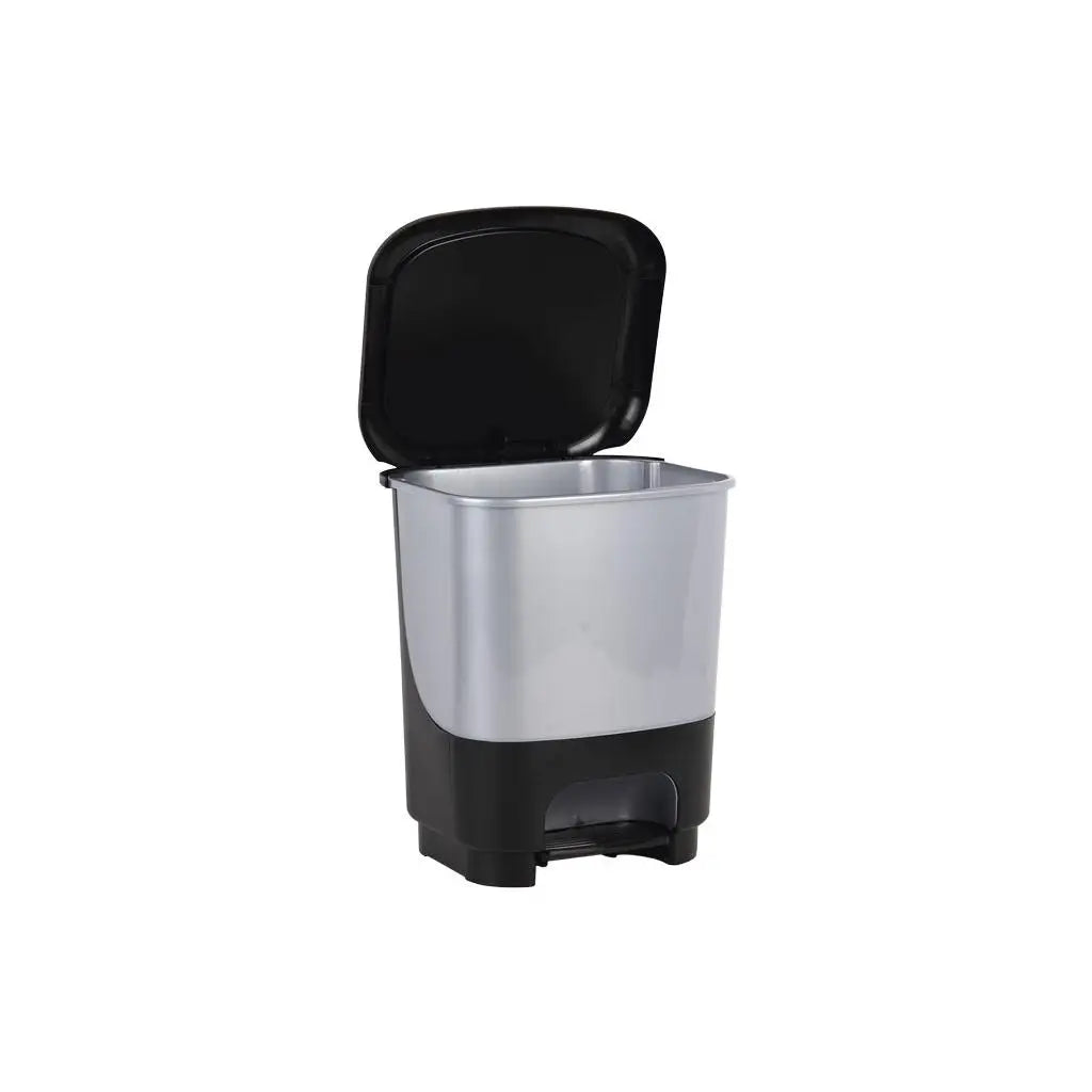 Cubo de Basura Cofan con Pedal Class Rigido y Resistente | Capacidad 10 Litros | Color Gris y Negro
