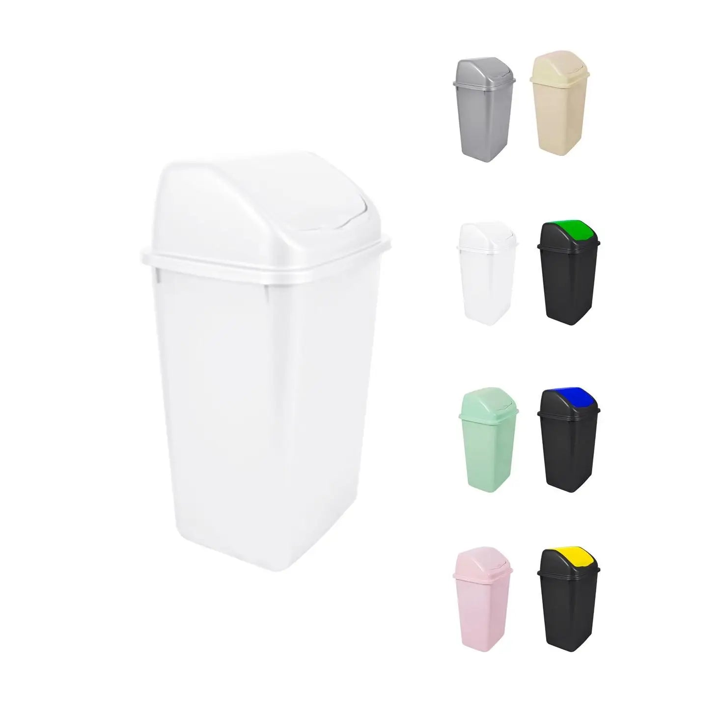 JARDIN202 - Cubo de Basura con Tapadera Basculante - 30/50 Litros - Ideal para Hogar y Oficina