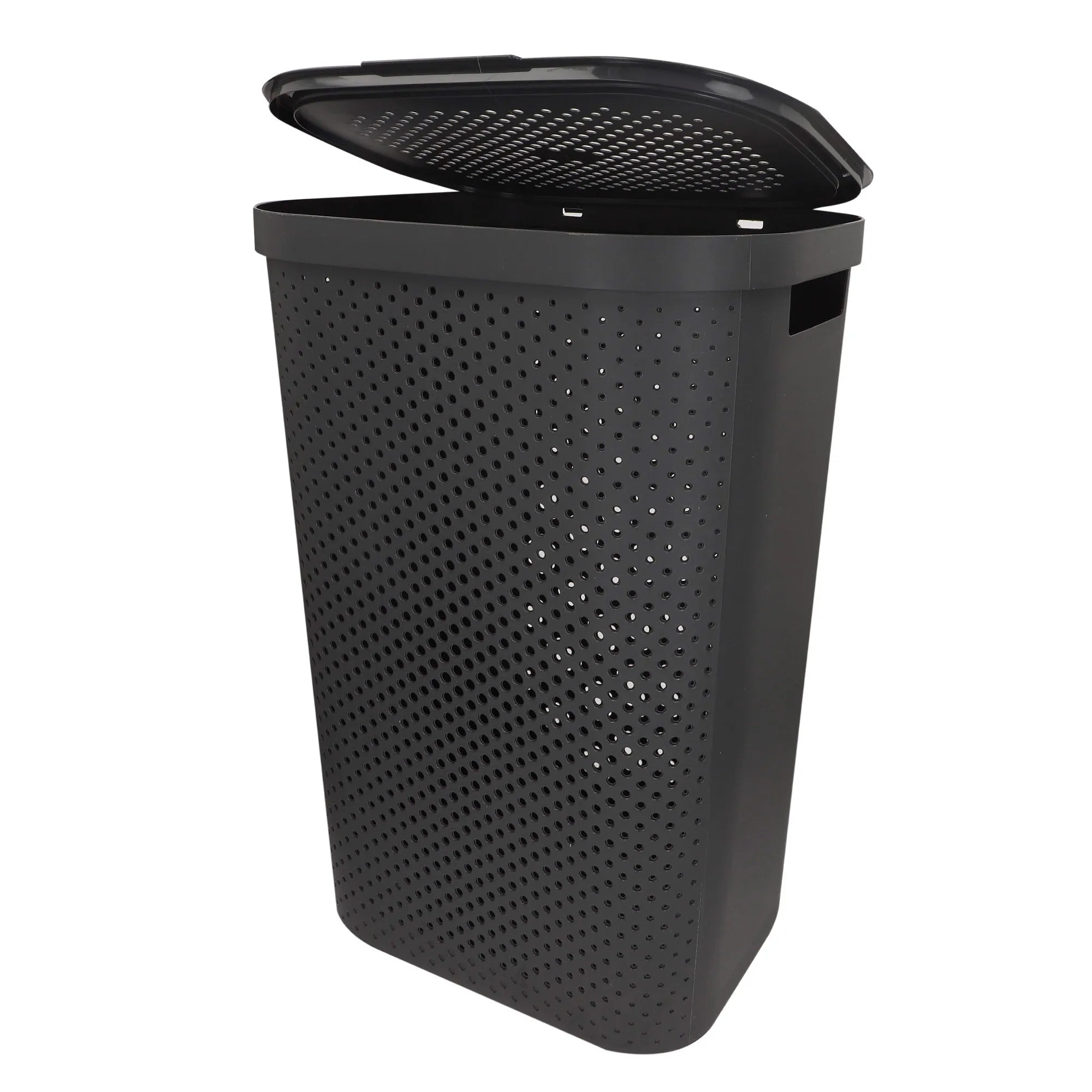 Curver - Cesto de ropa sucia multiusos, marrón, blanco o gris, asas laterales, resistente al agua y fácil de limpiar, plástico reciclado, cesta colada, diseño moderno y elegante, accesorios de hogar, limpieza y orden