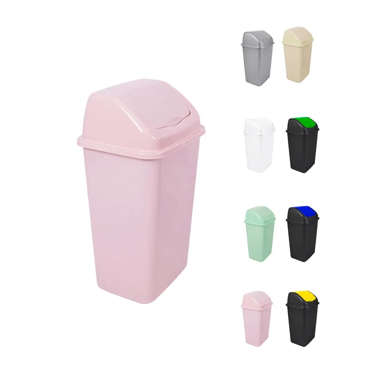 JARDIN202 - Cubo de Basura con Tapadera Basculante - 30/50 Litros - Ideal para Hogar y Oficina