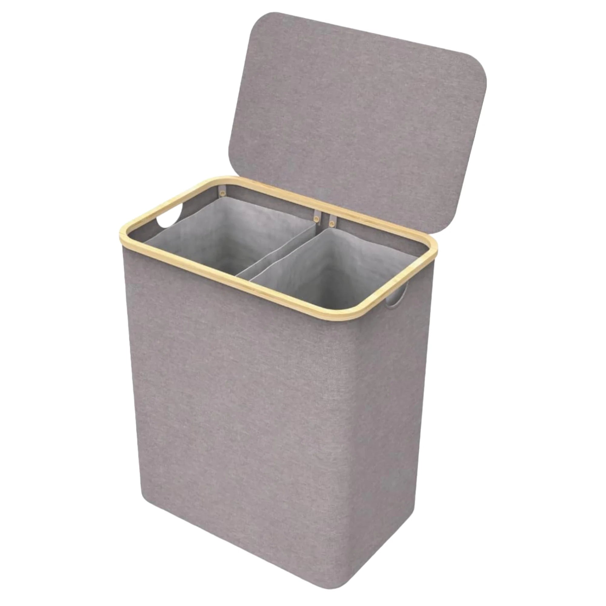 Cesto de Ropa Sucia de Bambú con Tapa y Asas: 72L o 100 L, 2 Clasificaciones, Plegable, Bolsa Interior Lavable a Máquina - Solución Elegante y Práctica para la Lavandería en tu Dormitorio ,Cubo Ropa Sucia. (CUBO002 1999