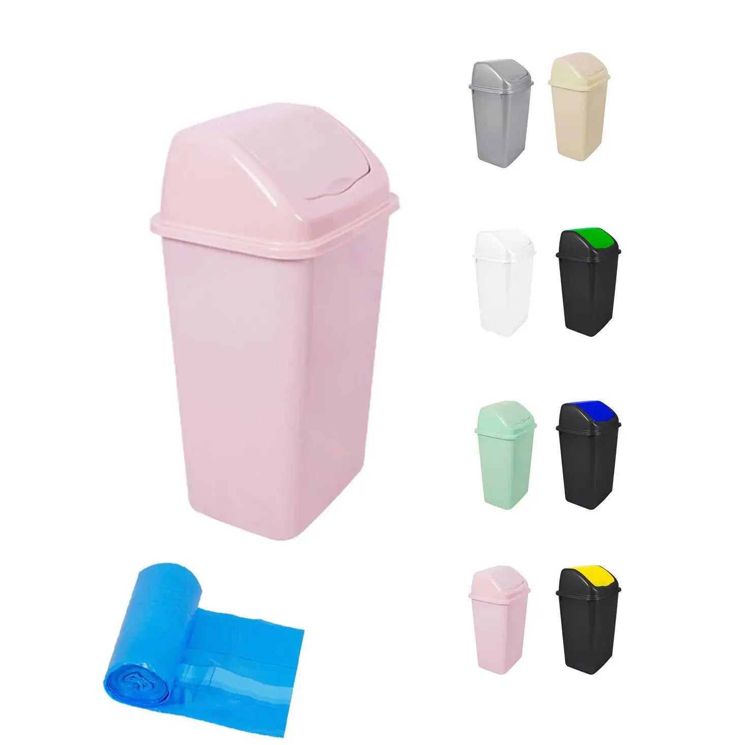 JARDIN202 - Cubo de Basura con Tapadera Basculante - 30/50 Litros - Ideal para Hogar y Oficina