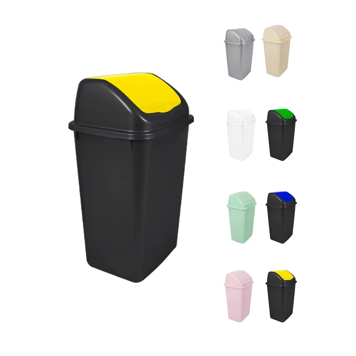 JARDIN202 - Cubo de Basura con Tapadera Basculante - 30/50 Litros - Ideal para Hogar y Oficina