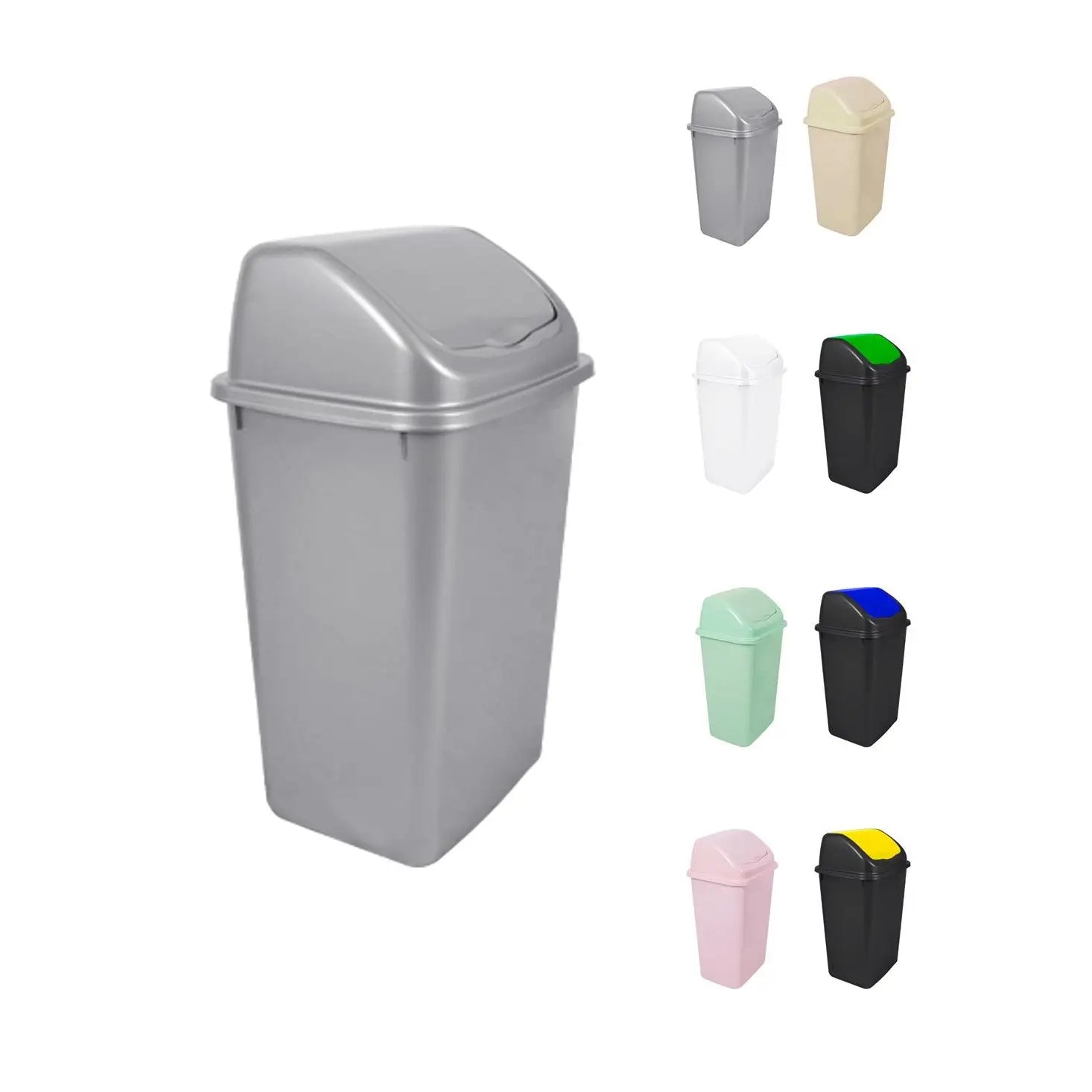 JARDIN202 - Cubo de Basura con Tapadera Basculante - 30/50 Litros - Ideal para Hogar y Oficina