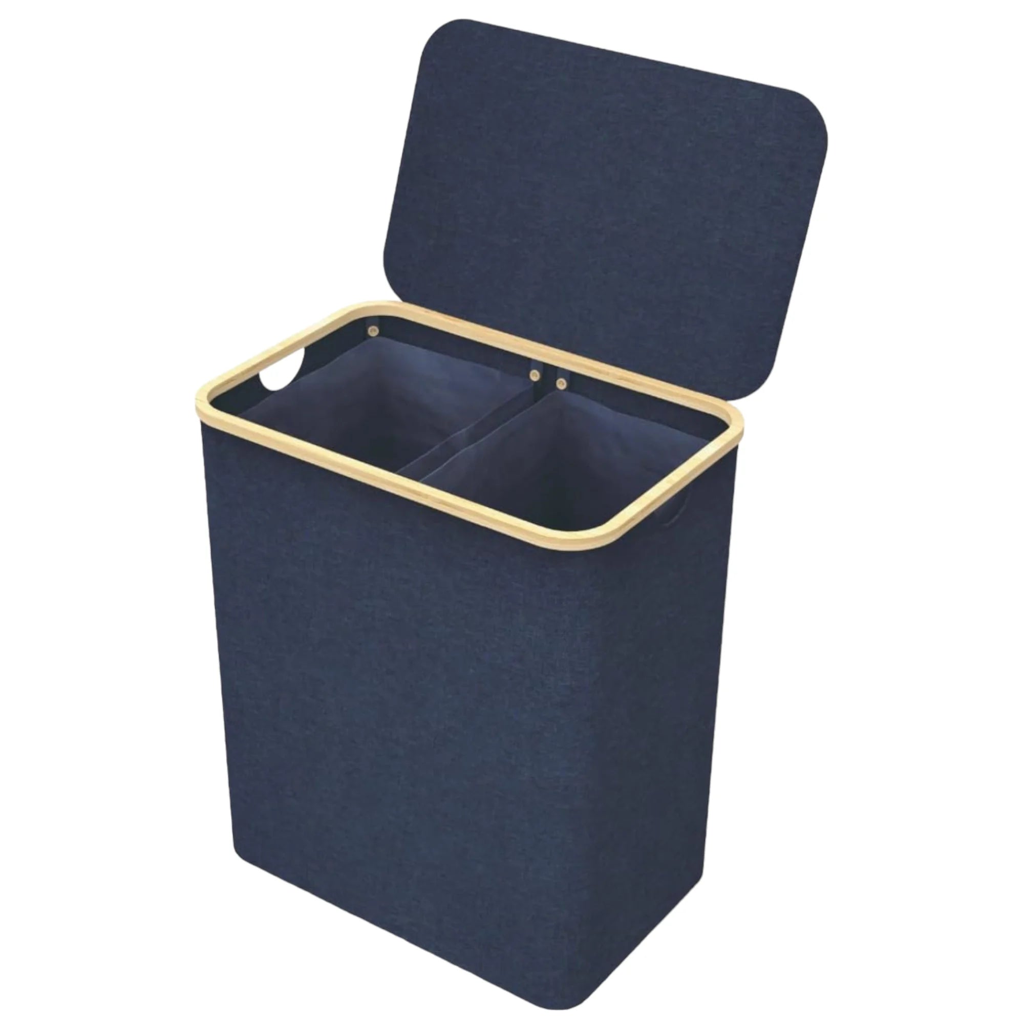 Cesto de Ropa Sucia de Bambú con Tapa y Asas: 72L o 100 L, 2 Clasificaciones, Plegable, Bolsa Interior Lavable a Máquina - Solución Elegante y Práctica para la Lavandería en tu Dormitorio ,Cubo Ropa Sucia. (CUBO002 1999