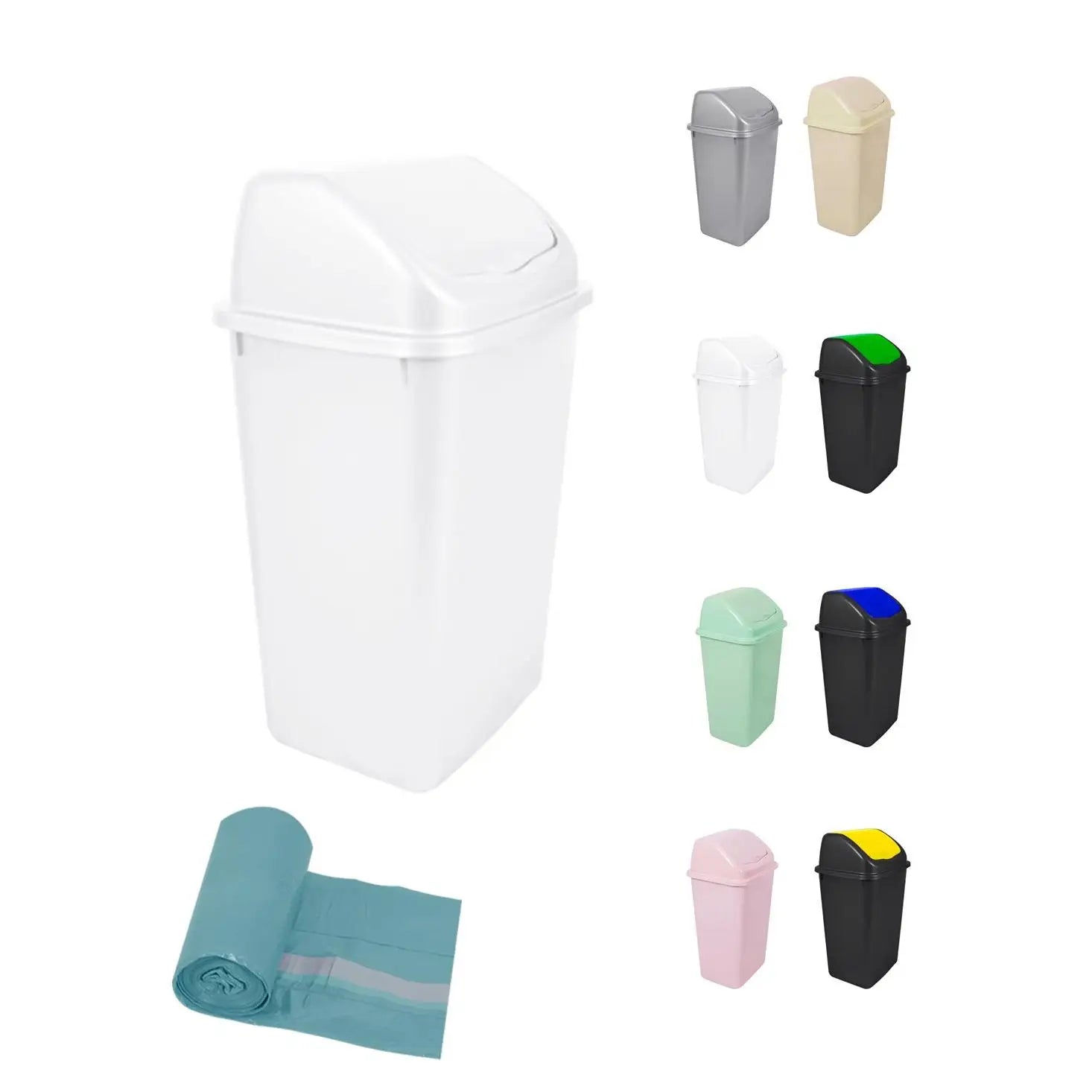 JARDIN202 - Cubo de Basura con Tapadera Basculante - 30/50 Litros - Ideal para Hogar y Oficina