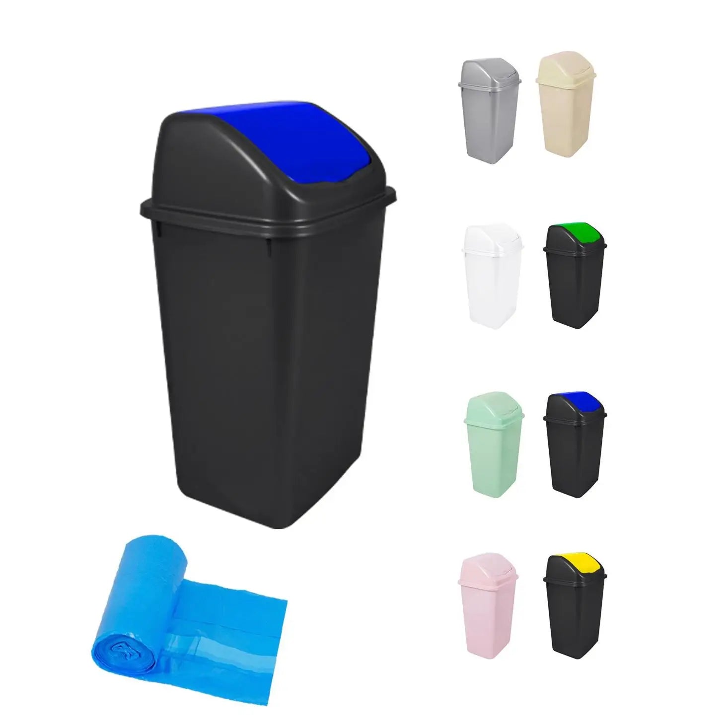 JARDIN202 - Cubo de Basura con Tapadera Basculante - 30/50 Litros - Ideal para Hogar y Oficina