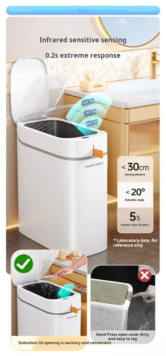 JOYBOS cubo de basura con Sensor inteligente con bolsa de adsorción automática, cubo de basura recargable para el hogar, inodoro, sala de estar y hogar