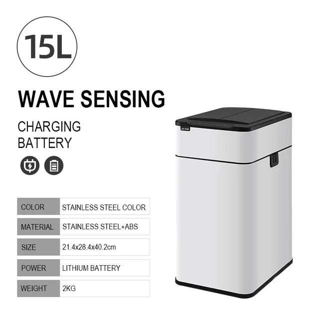 Cubo de basura inteligente para cocina, cubo con Sensor inteligente automático, cubo de basura, papelera para residuos de alimentos, 15/20/30/40/50/60L