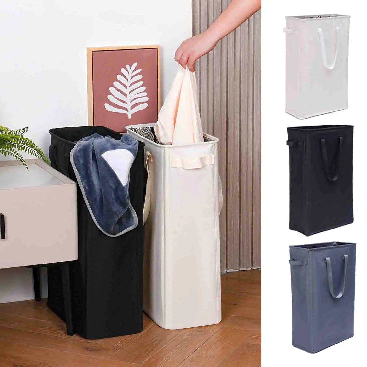 Cesta de almacenamiento de tela, cesta para ropa sucia, cesta para ropa sucia plegable para uso doméstico, baño con placa inferior, cesta para la colada