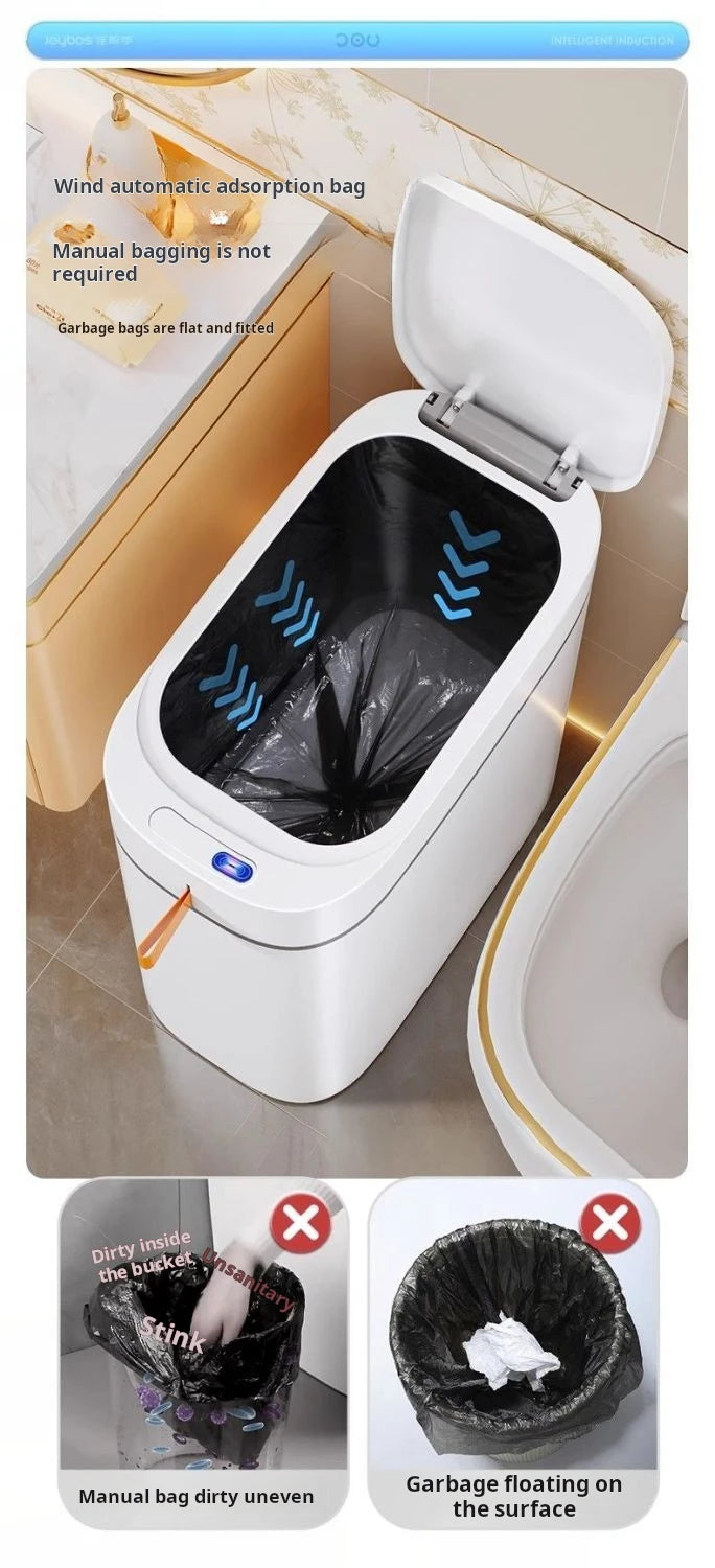 JOYBOS cubo de basura con Sensor inteligente con bolsa de adsorción automática, cubo de basura recargable para el hogar, inodoro, sala de estar y hogar