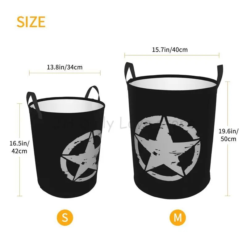 Cesto para la colada táctico militar con forma de estrella y calavera, cesta grande para la colada, cestas plegables para ropa sucia para guardería, dormitorio, decoración del hogar