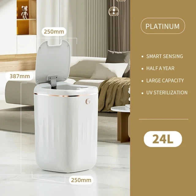 Cubo de basura inteligente de 20L para baño, cubo de basura con Sensor automático, cubo de basura eléctrico, papelera impermeable para cocina, basura de reciclaje