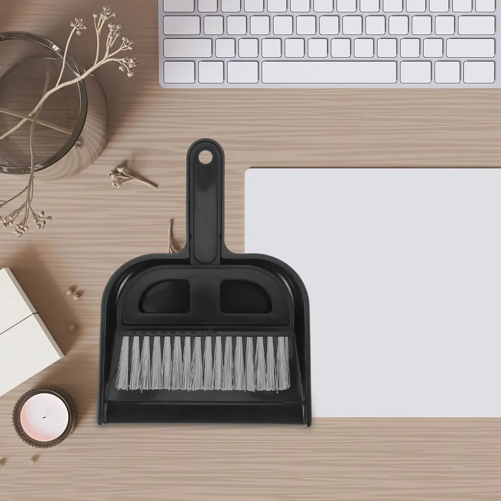Mini cepillo de limpieza de teclado, escoba de plástico, recogedor, herramienta de barrido combinada, mesa, comedor, sofá, coche, escritorio de ordenador pequeño