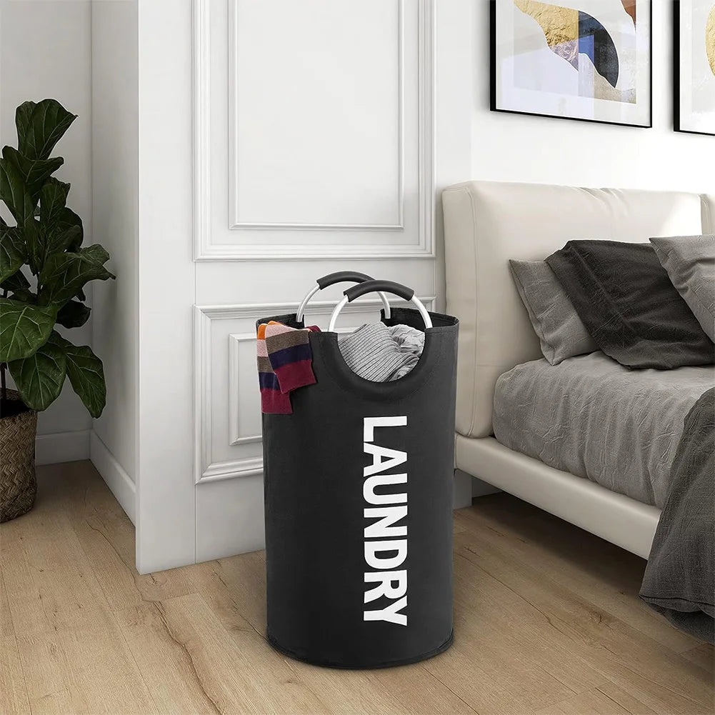 Bolsa de lavandería impermeable de 82L, cesta de lavandería plegable de gran capacidad, cesta de almacenamiento de ropa con asa para lavandería y dormitorio