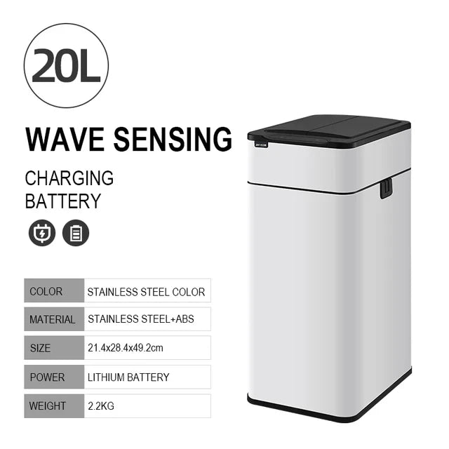 Cubo de basura inteligente para cocina, cubo con Sensor inteligente automático, cubo de basura, papelera para residuos de alimentos, 15/20/30/40/50/60L