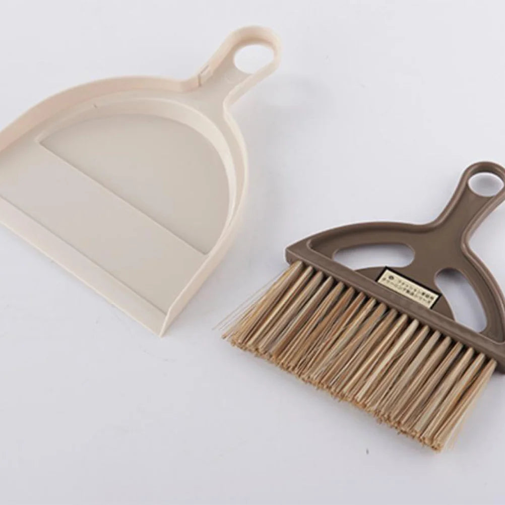 Mini escoba recogedor juego de plástico blanco cepillos de alta densidad para salpicadero de coche ordenador portátil limpieza Mini cepillo